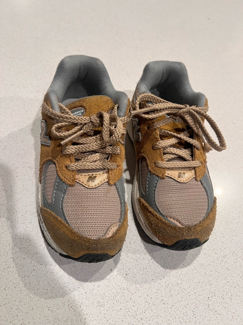 New Balance Kids Tan and Gray Sneakers Toddler size 10